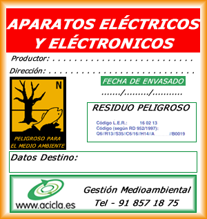 Residuos aparatos eléctricos