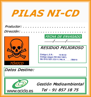 residuo pilas niquel cadmio